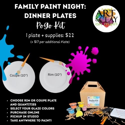 Family Paint Night PoGo Kit: Dinner Plate(s)