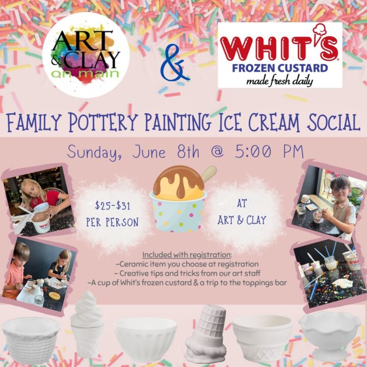Pottery Painting Ice Cream Social, June 8th