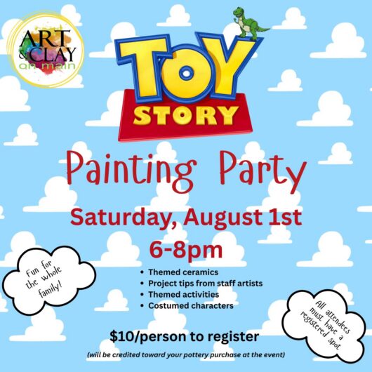 Themed Pottery Painting Event: Toy Story (August 1)